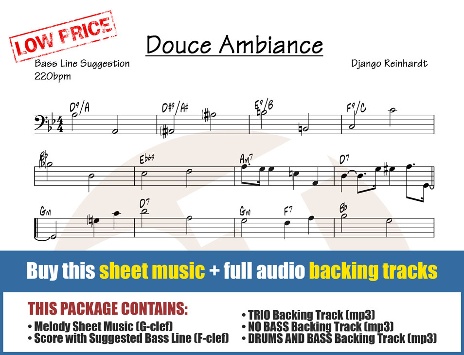 Douce Ambiance No Bass Backing Track Gypsy Jazz Manouche