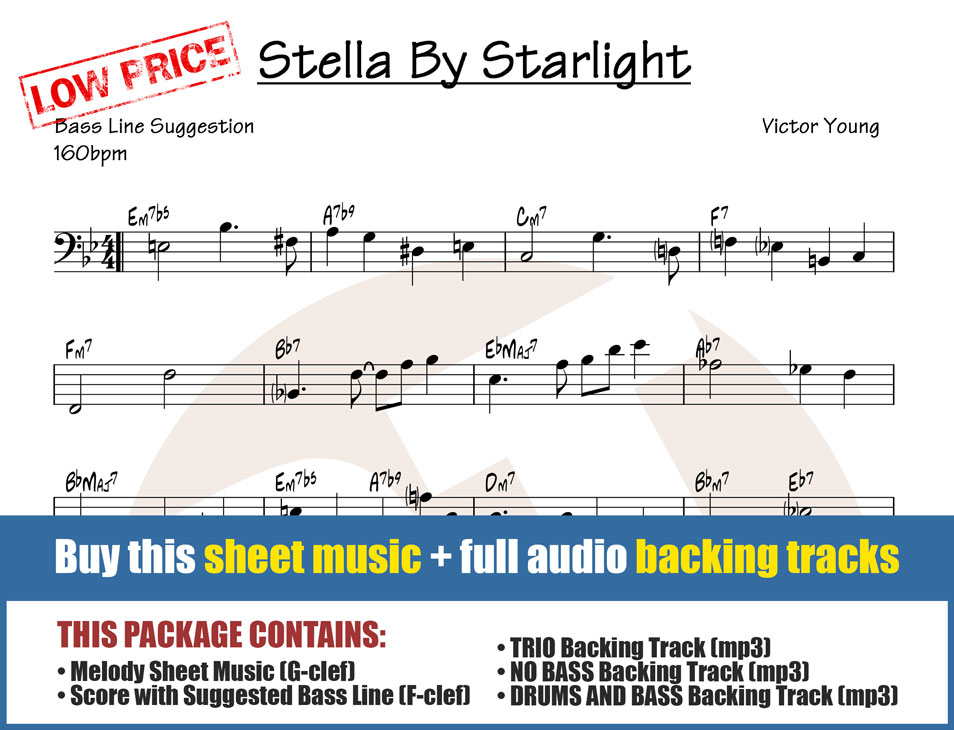 Stella By Starlight NO BASS Jazz Backing Track - 160bpm